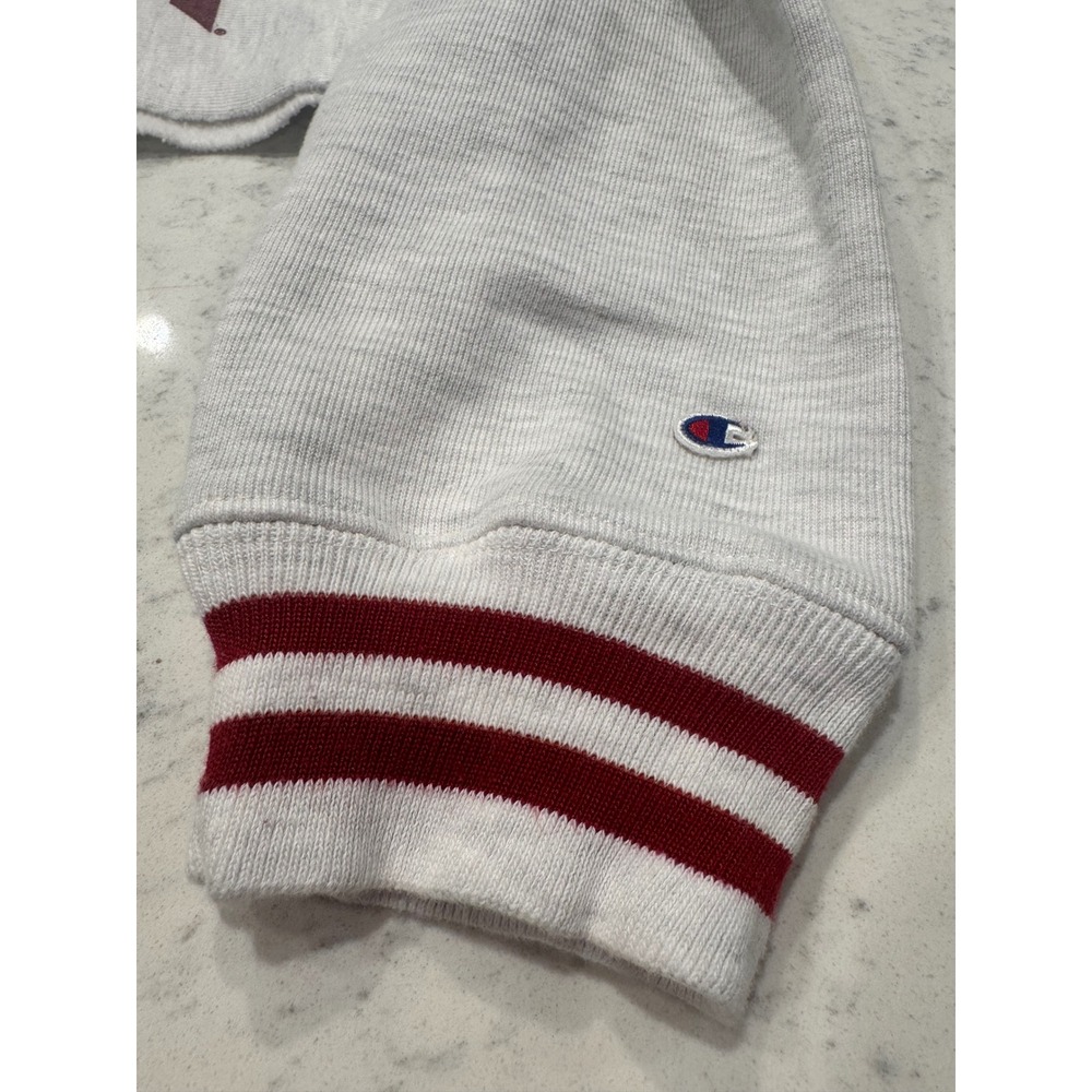 Champion Reverse Weave Alabama Crimson Tide Cropped V-Neck Sweatshirt Gray Small - Picture 7 of 11